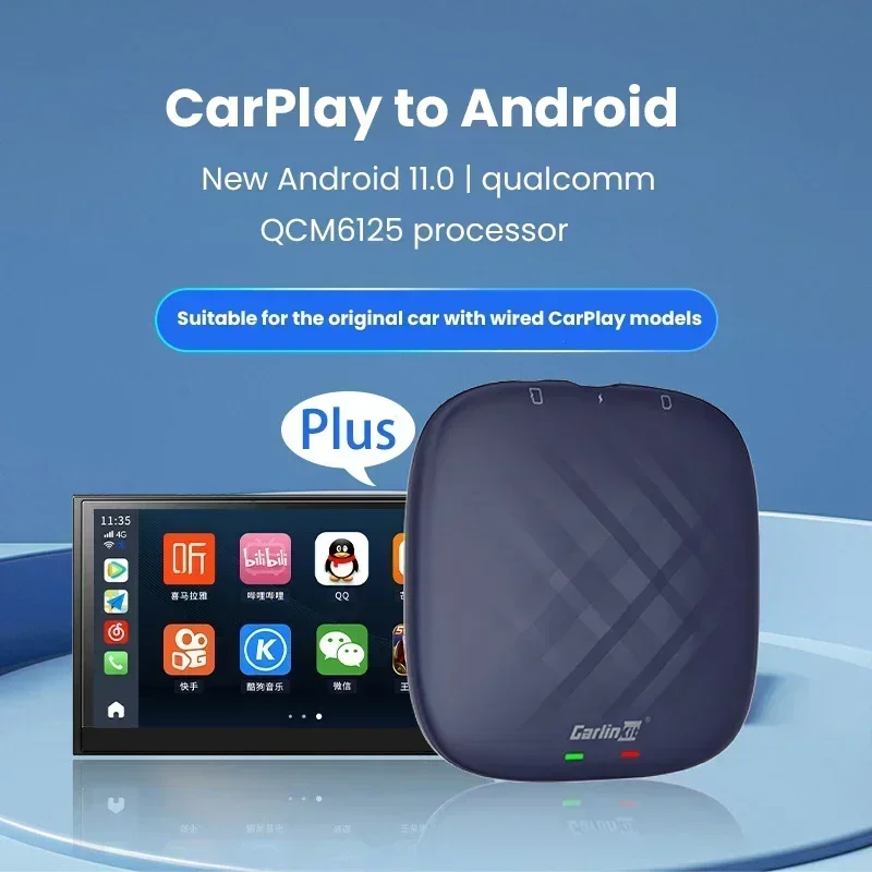 CarlinKit Android 11 Plus Wireless Android Auto & Apple CarPlay Mini Ai Box Netflix TV Box Qualcomm 6125 For OEM Wired CarPlay