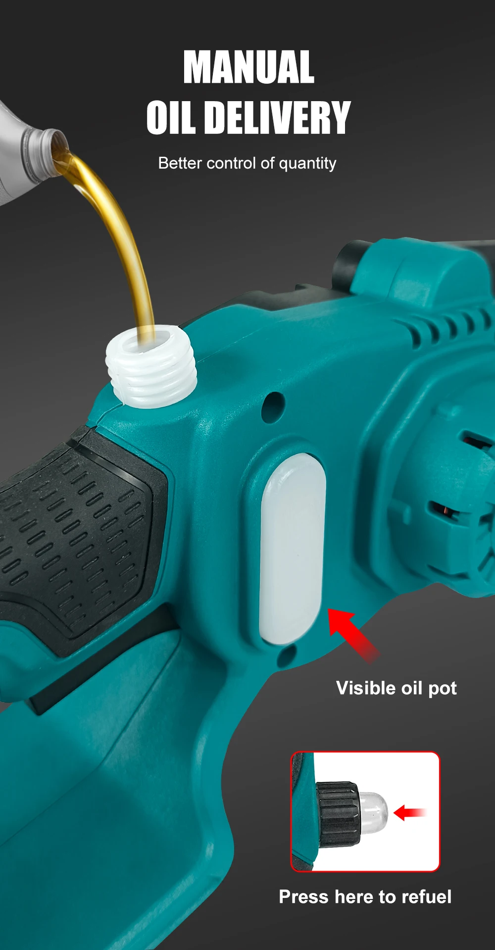 Kamolee 6 Zoll + 8 Zoll Mini bürstenlose elektrische Säge wiederaufladbare Kettensäge Holzschneider Beschneiden Garten Elektrowerkzeuge – Detail 8