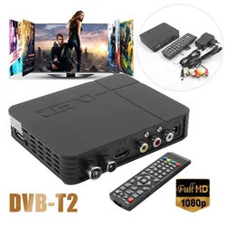 Caixa de sintonizador de TV digital com receptor remoto terrestre, 1080p HD, PVR, K2, DVB-T2, MPEG-2, 4 H.264, suporte HDMI