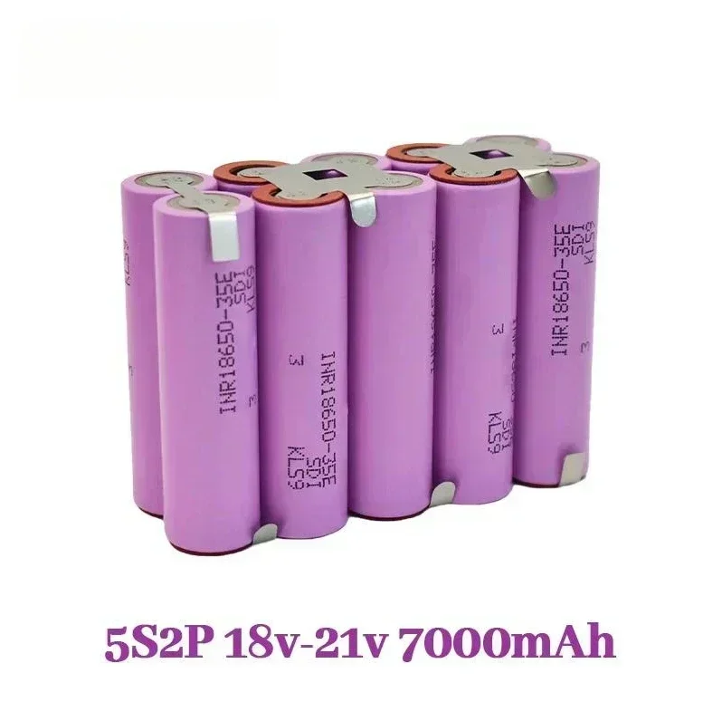 Batterie de soudage pour tournevis, 2024, 20A, 18650, 35E, 3500mAh, 7000mAh, 3S, 4S, 5S, 6S, 8S, 7.4V, 12.6V, 14.8V, 18V, 25.2V, 29.6V