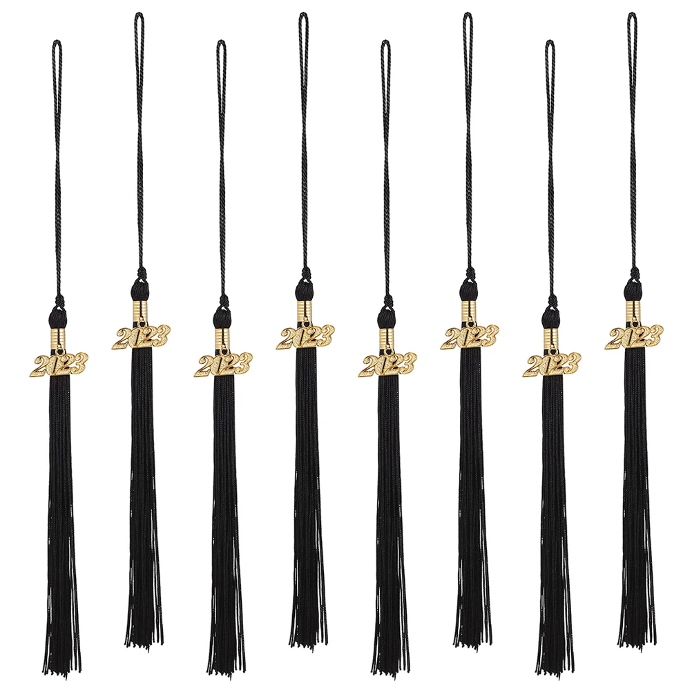 

8 Pcs Doctor Hat Tassel Fringe 2023 Charm Graduation Decorative Metal Polyester Resistant Exquisite Beautiful Eye