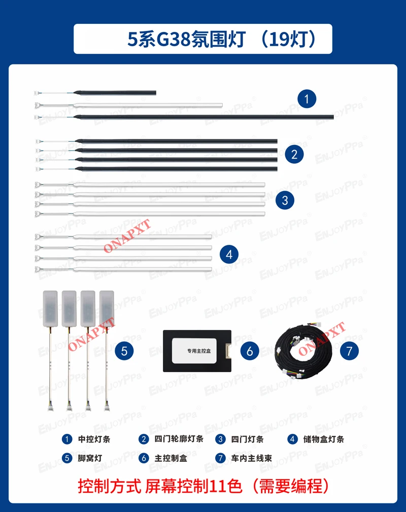 Farbige Synchronleuchten für BMW 5er G30 G38 LED Leuchtende Hochtöner-Lautsprecherabdeckung Ambientebeleuchtung Dekorativ