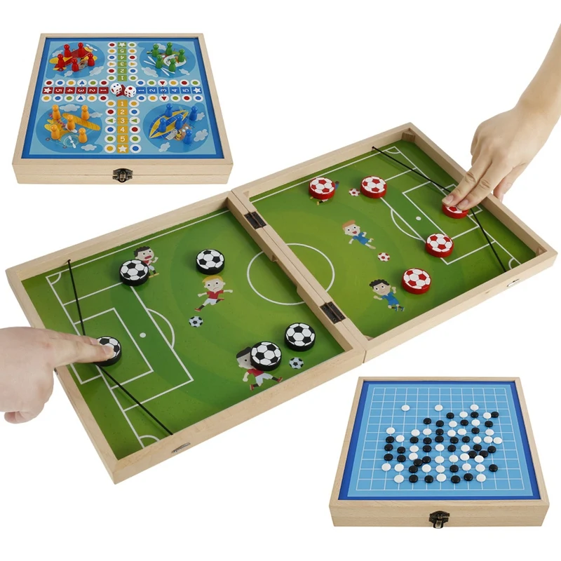 

Foldable 3In1 Foosball Winner Board Games Table Hockey Game Catapult Chess Flying Chess Parent-Child Interactive Toy