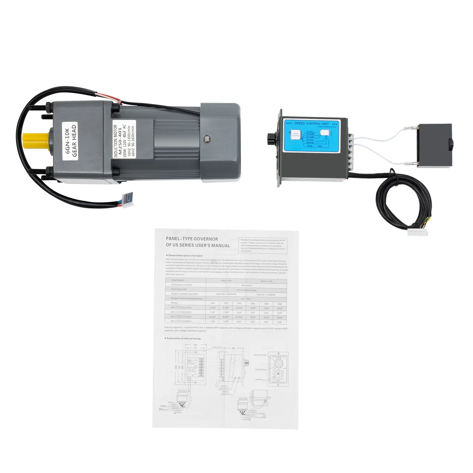 محرك تروس كهربائي مع وحدة تحكم متغيرة السرعة ، أحادي الطور ، من من من من من من من من من ؟ ، من من من من من من من ؟ ؟ ؟ ؟ ؟ ؟ ؟