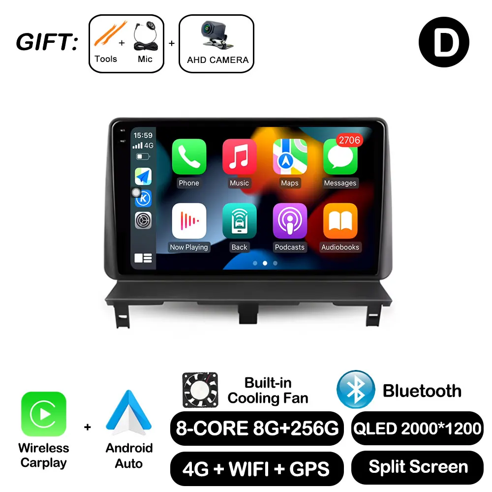 Draadloze Carplay Voor Peugeot Partner 1 2002-2008 Android Auto GPS Navi Autoradio Multimedia Speler Bluetooth WiFi DSP stereo