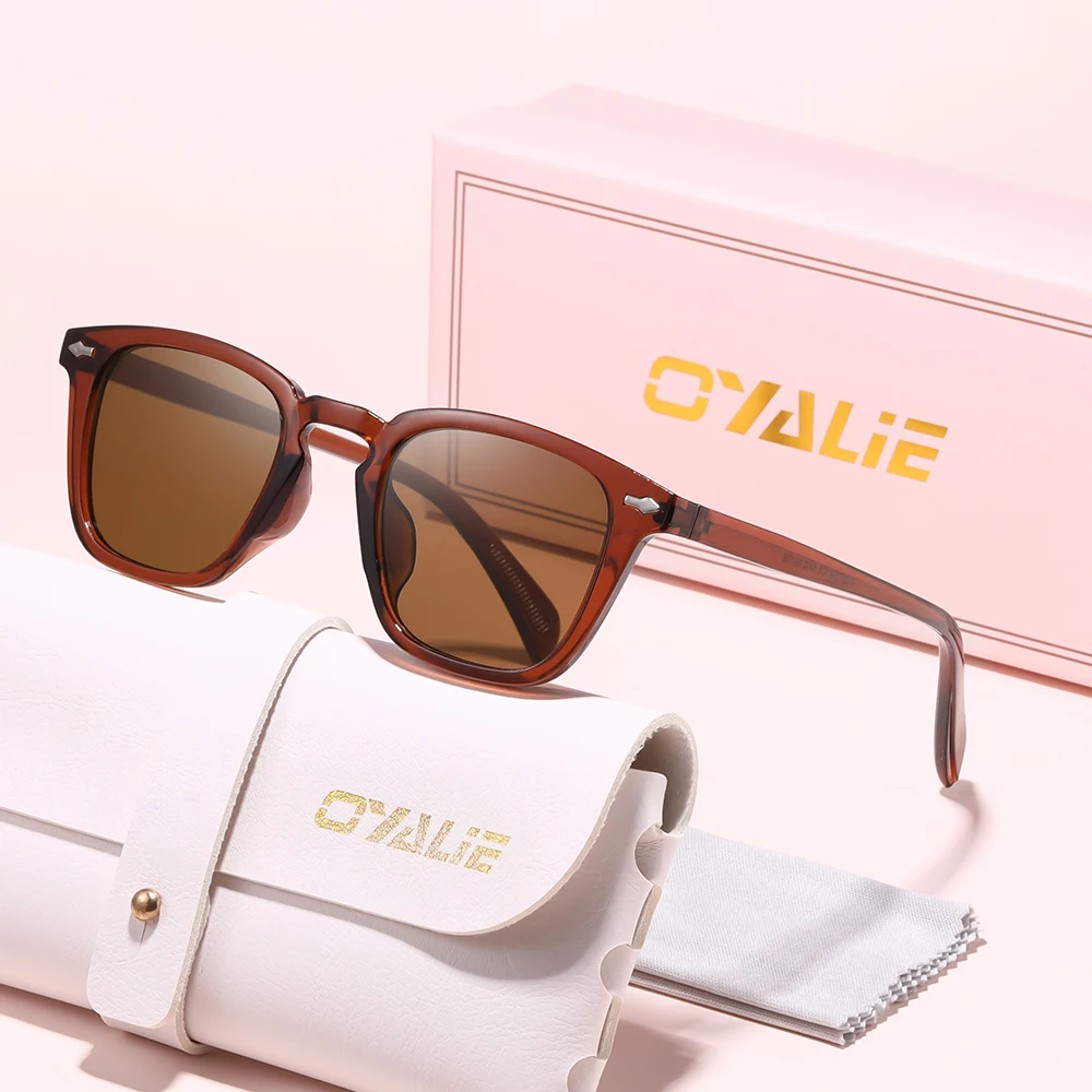 Oyalie レトロスクエア矯正サングラス、スクエアフレームフェイスフィルター、レトロ超クールワンピーススイッチ、カラフルなスタイル、爆発的な要素が付属、多くの機会に着用可能