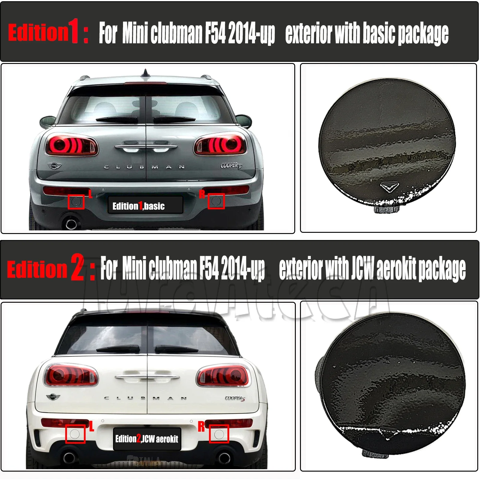 Front Tow Cover for 14-24 MINI Clubman F54 Fit One Cooper JCW D S SD ALL4 6door bumper Hook Towing Eye Cap