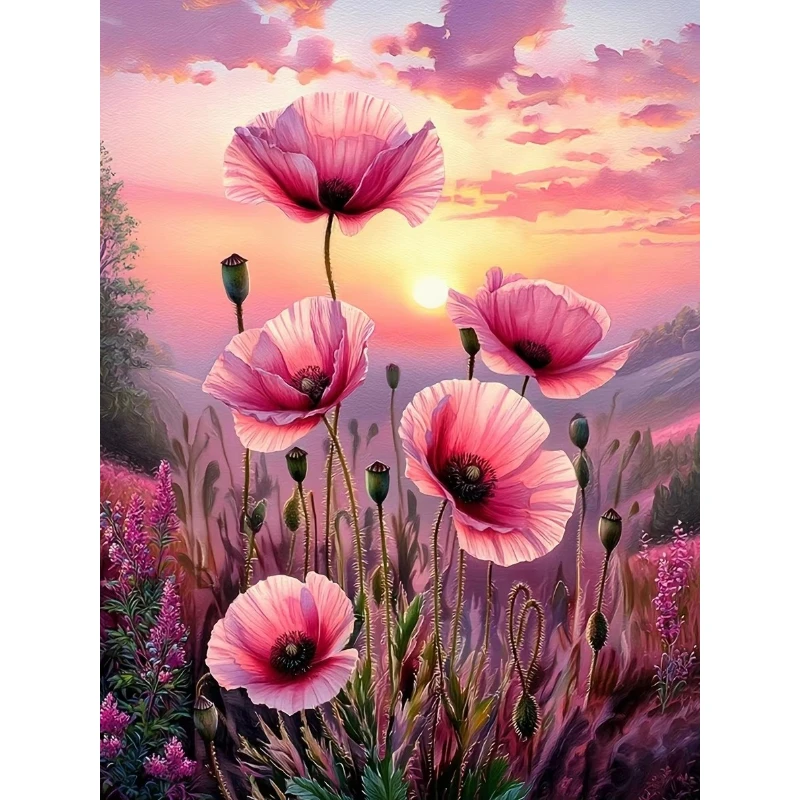 Embroidery Daisy - Peinture Diamant 5D DIY, Broderie Diamant