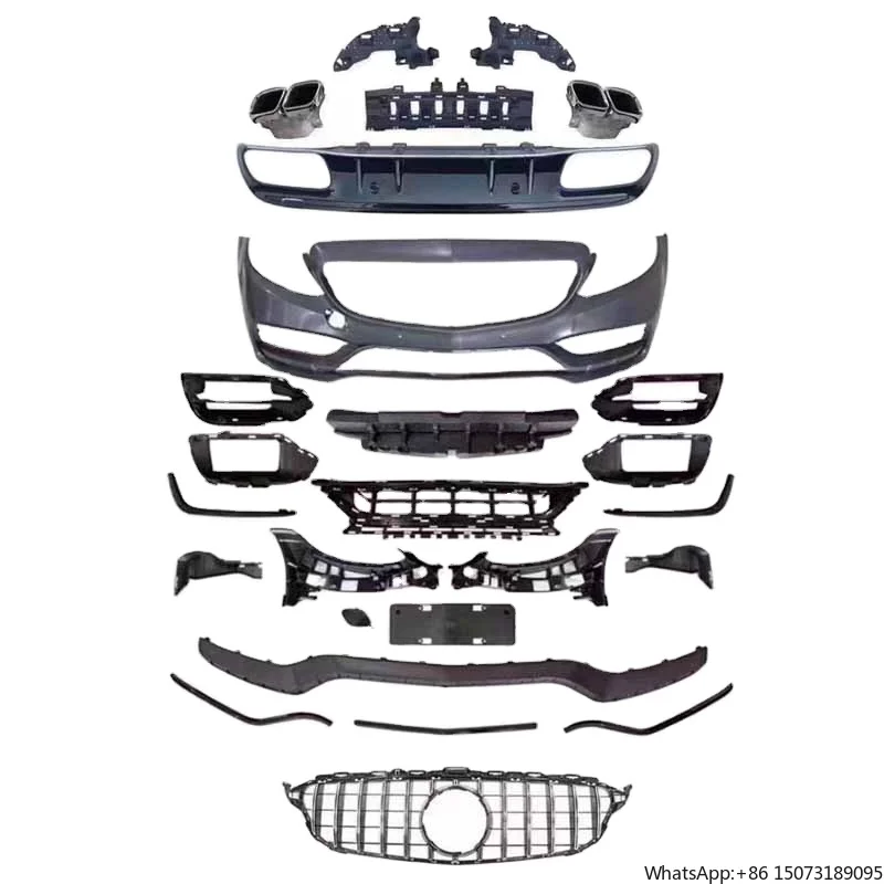 

Car Accessories China Car Bumper for C-Class W205 Upgrade C63 Body Kits Front Bumper Grilles Side Skirt Rear Diffuser