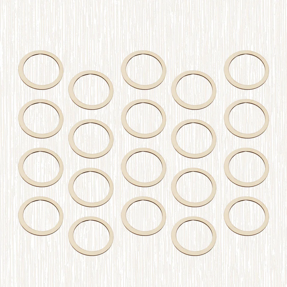 50 Pcs Pendant Connectors DIY Round Wood Disc Decorations Educational Playthings Toy