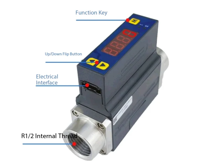 MF3000 Digital Display Industrial Grade High Flow Gas Mass Flow Meter for Measur