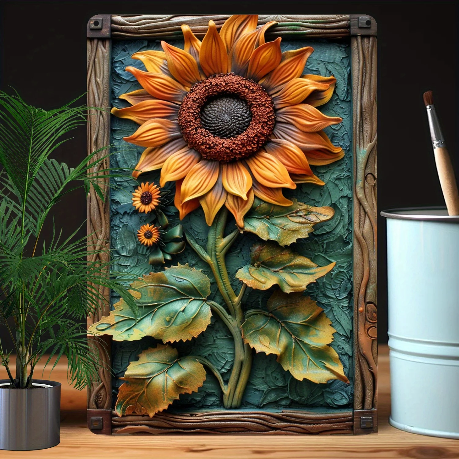 Sunflower Metal Sign Wall Art, High Bend Resistance Decor for Home, Office, Kitchen - Durable Seasonal Decorative Plaque