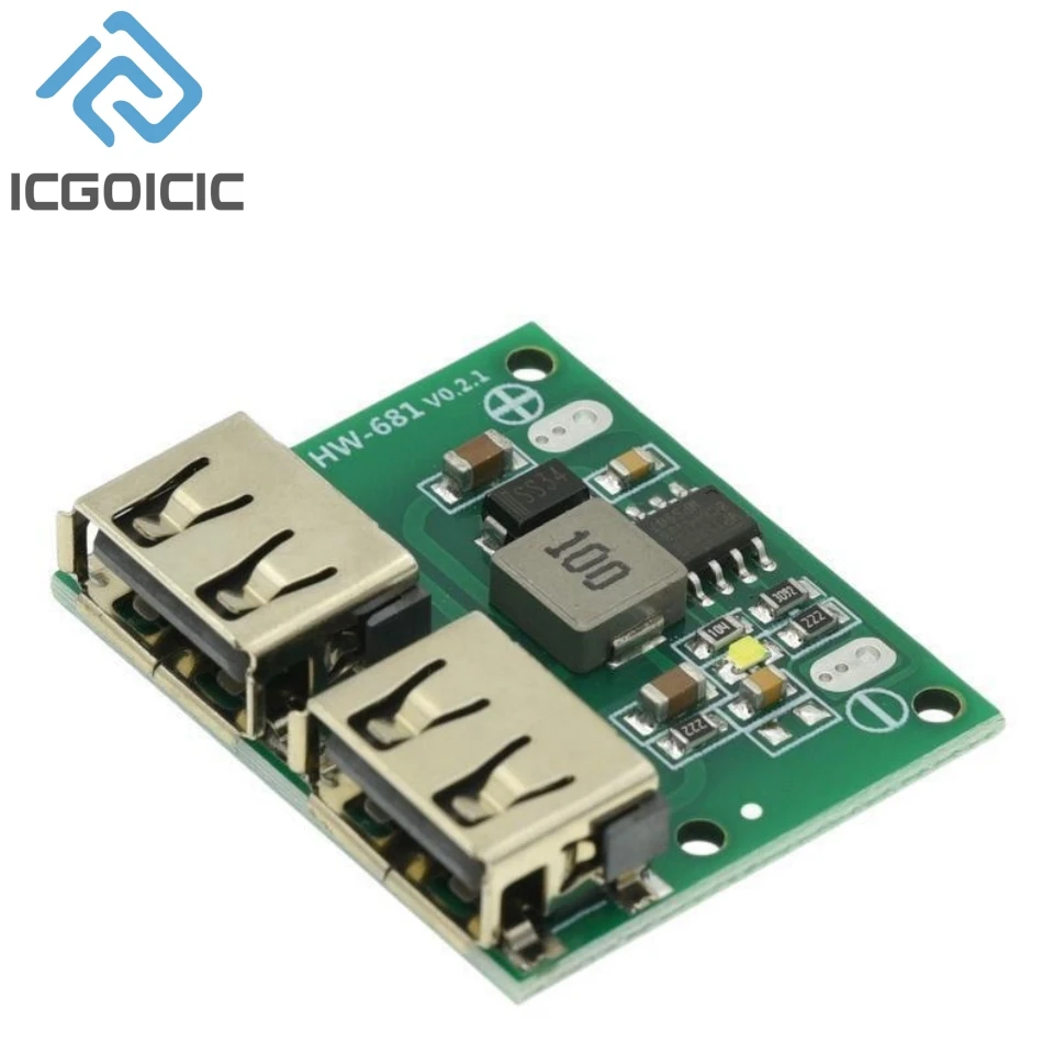 9V 12V 24V To 5V DC-DC Step Down Charger Power Module 2 Double Dual USB Output Buck Voltage 3A Car Charge Charging Regulator