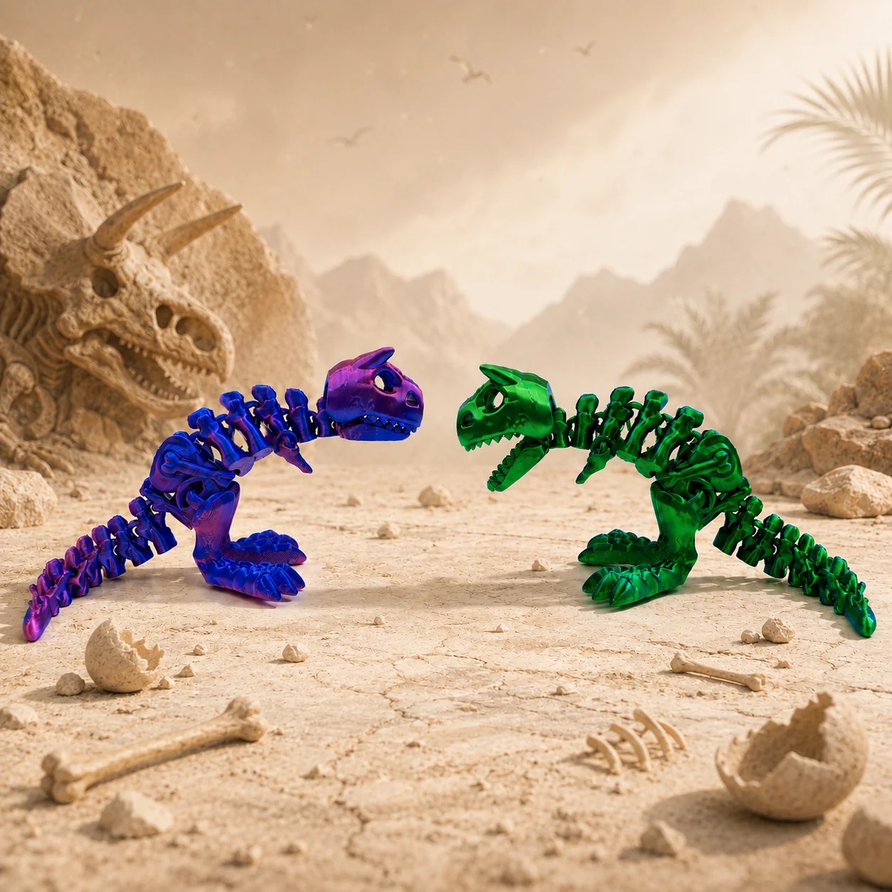 3D Printing Joint - Scheletro di Dinosauro Articolato Stampato in