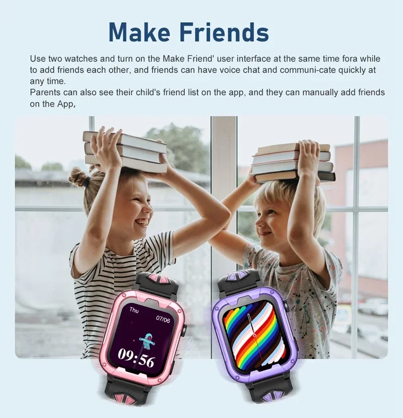 Wonlex Kids Smart Watch KT32 Android 8.1 GPS Tracker Watch with Whatsapp Chat SOS Phone Call Video Call SmartWatch for Children