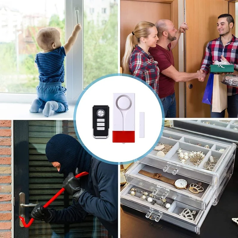 Alarma de apertura de ventana de puerta, timbre con Sensor magnético de Control remoto inalámbrico, protección antirrobo de seguridad para el hogar DIY