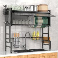 3-Tier Over-the-Sink Dish Drying Rack Large Capacity Kitchen Sink Organizer Space-Saving Stainless Steel Drainer Shelf