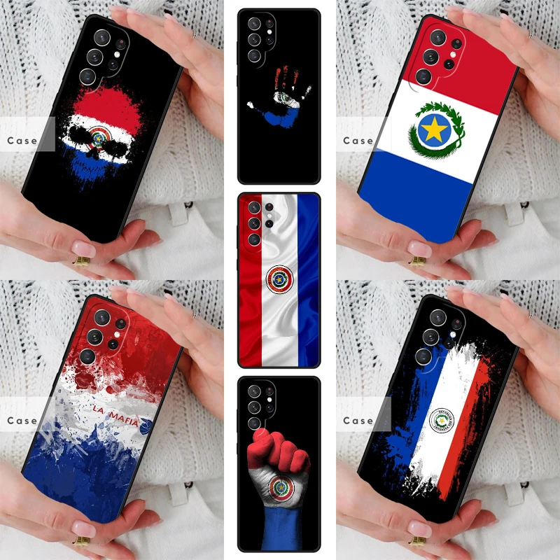 Paraguay Flag TPU Phone Case for Samsung Galaxy S26 S25 S24 S23 S22 S21 S20 Note10 Plus FE Ultra Cover