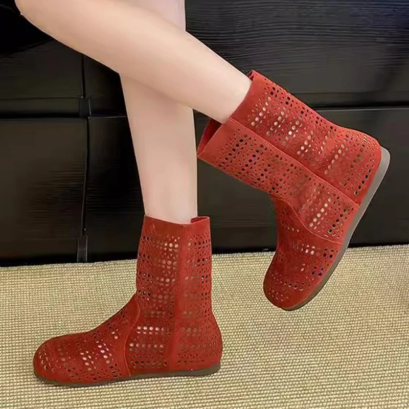 

Женская обувь на плоской подошве, дизайнерские ботильоны, новая летняя женская спортивная обувь, модные крутые ботинки 2025 года, дышащие модельные ботинки