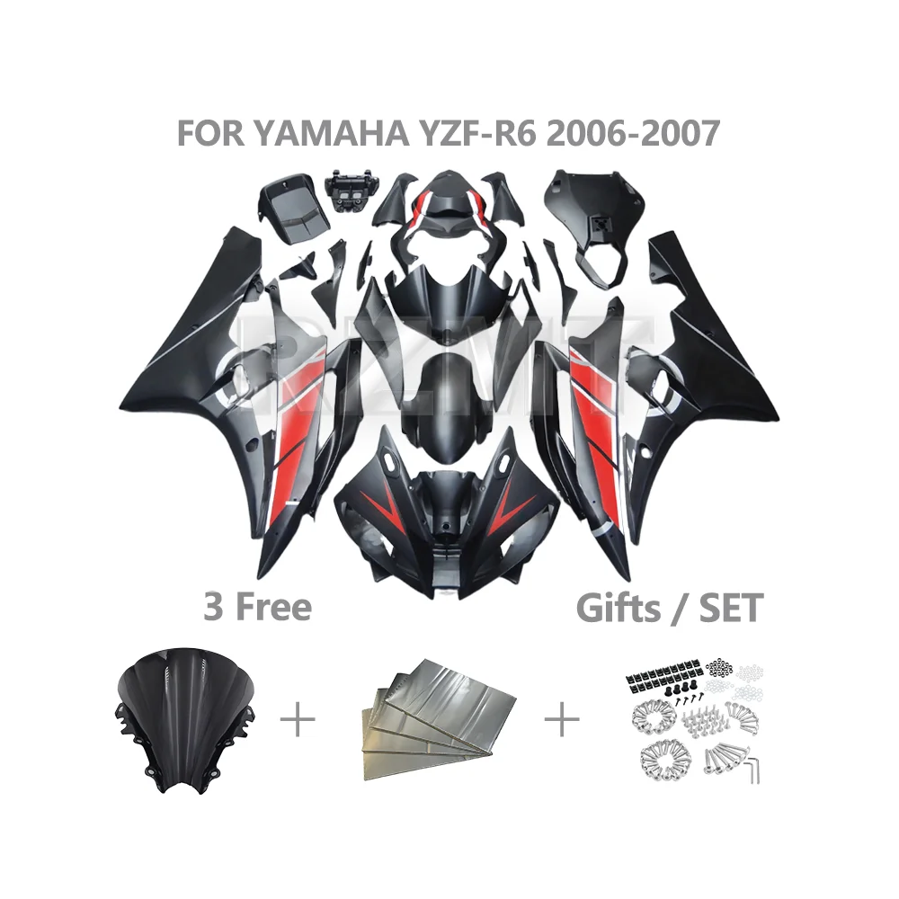 

Для YAMAHA YZF R6 YZF-R6 2006-2007 комплект обтекателя мотоцикла индивидуальный пластик ABS инъекционный пластик детали кузова Y0607-102a
