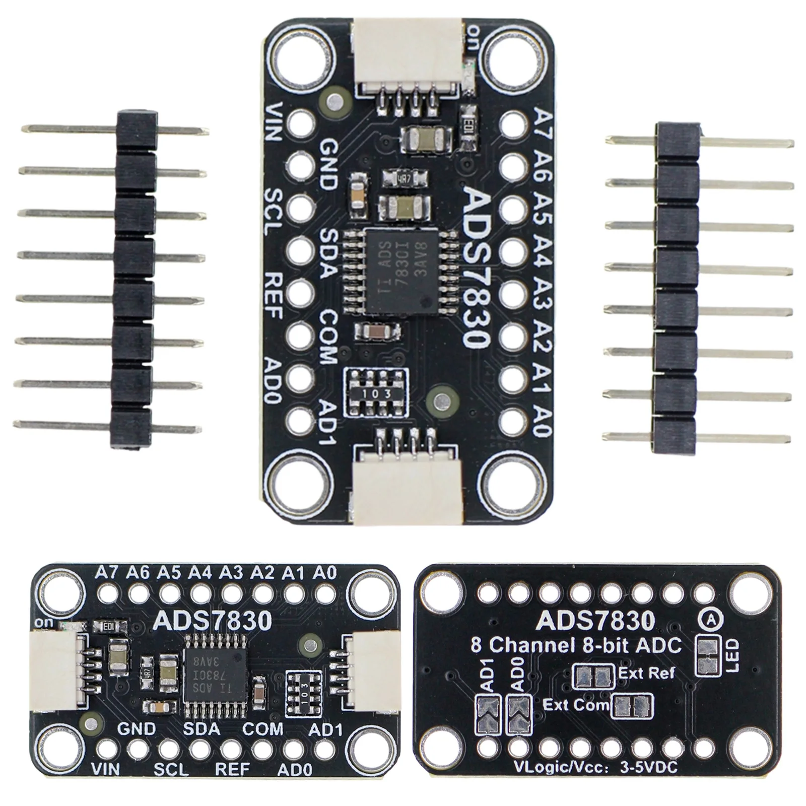 

Analog-To-Digital Converter Module 8-Channel 12-Bit ADC Converter Module ADC Converter Compatible for Stemma Qt Qwiic Interface