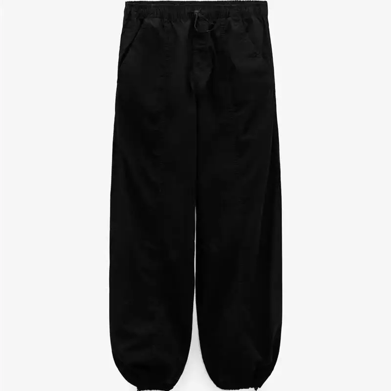 ลำลองหลวมบลา ร่มกางเกงขาตรงชุดทำงานกางเกงใหม่มาถึงผู้หญิงแฟชั่นฤดูร้อนผ้าฝ้ายเอว L