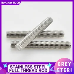 M3 M4 M5 M6 304 Stainless Steel Full Threaded Rod Fully Metric Thread Rods Screws Bolt Stud Length 20mm 60mm 150mm 200mm 500mm