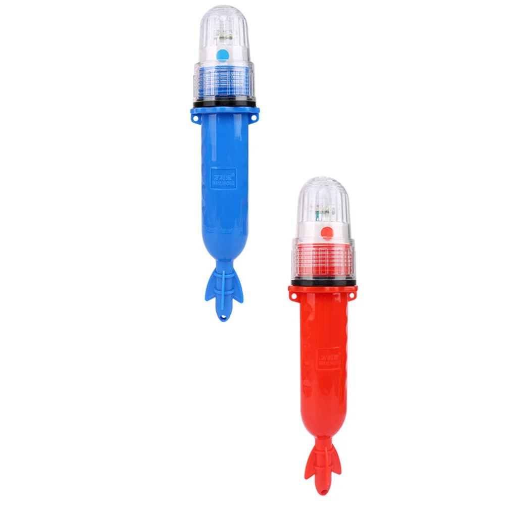 

2 Pcs Fish Light Fishing Tackle Lures Underwater Bass Floating Bait Lamp LED Marine