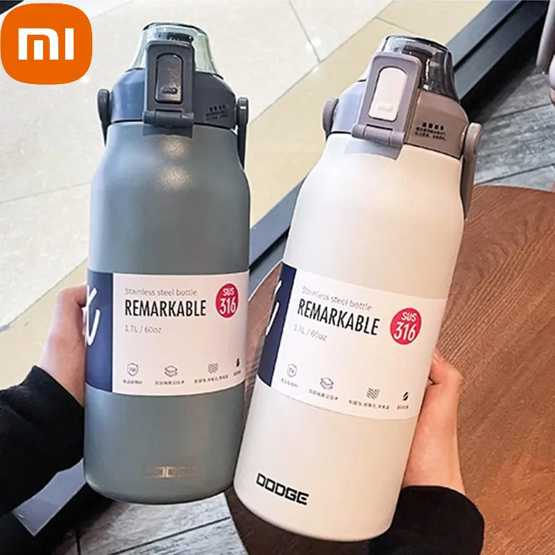 

Xiaomi Thermo Bottle Tumbler Capacity With Straw Stainless Steel Thermal Water Bottle Cold and Hot Thermos Cup Vacuum Flask Gym