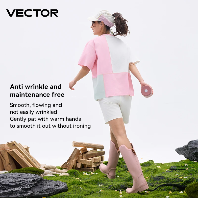VECTOR Damska letnia koszulka pochłaniająca pot Szybkoschnąca koszulka z krótkim rękawem Przyjazny dla skóry Filtr przeciwsłoneczny Wędkarstwo Piesze wycieczki Surfingowe koszulki
