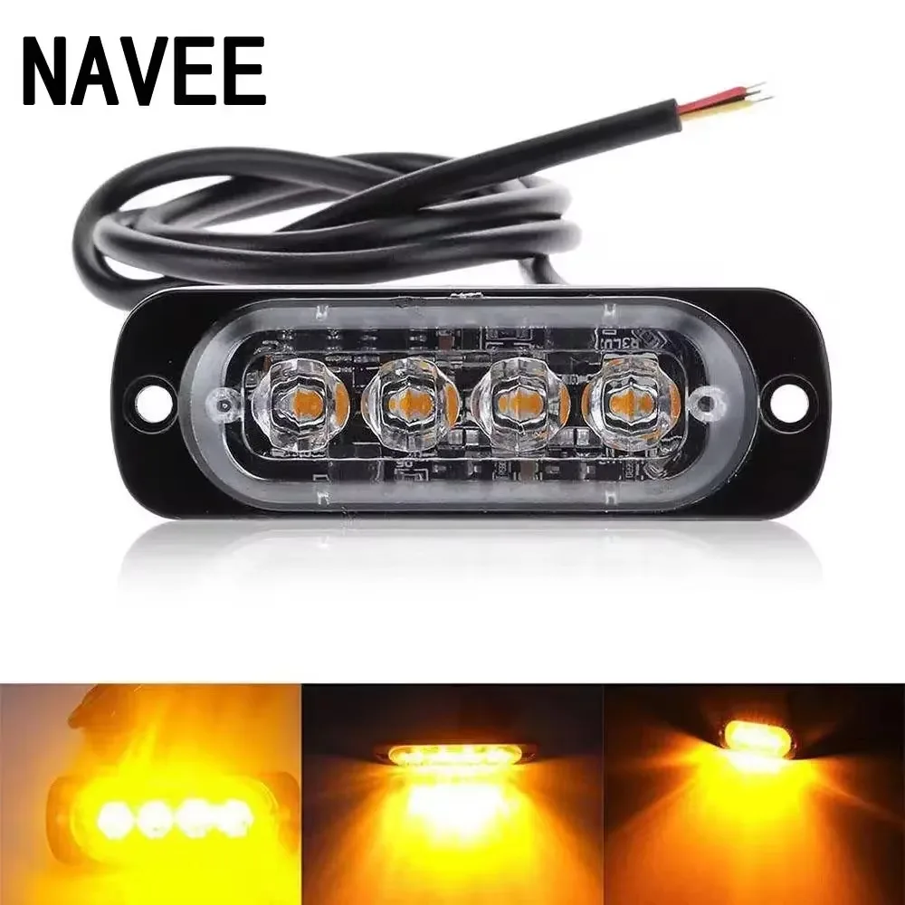 

NAVEE LED Emergency Car Lamp Warning Flash Ultra-thin Truck Emergency Beacon Lamp Bar Hazard Strobe Warning Amber Light