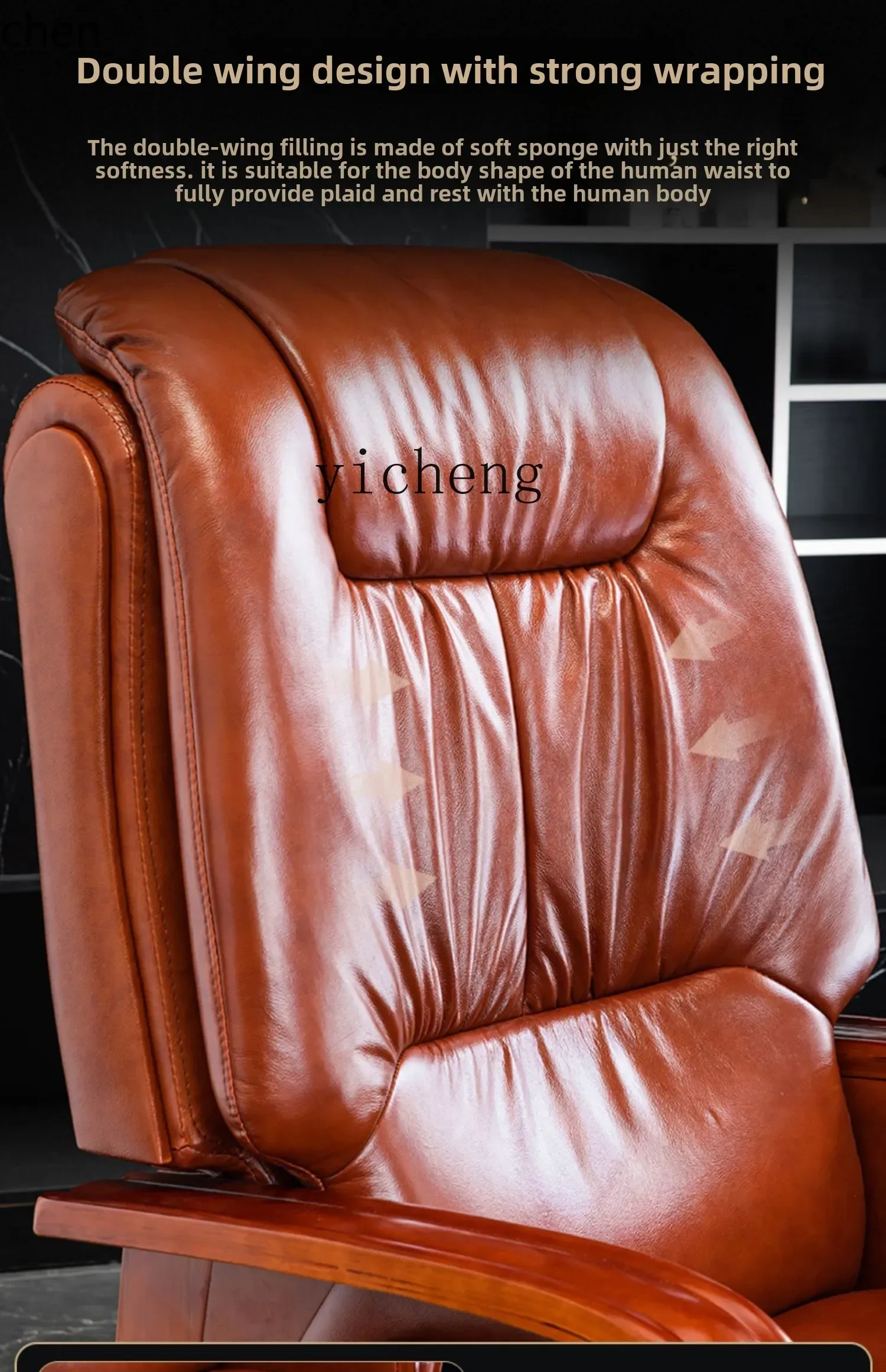 ZML home business office boss chair can lie down leather sedentary desk chair dormitory computer chair