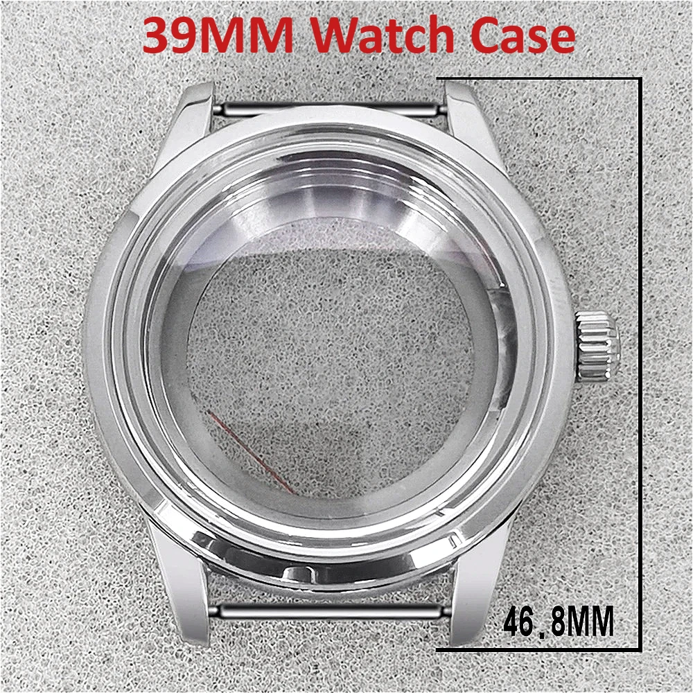 For NH35 NH36 39MM Watch Case Modified Part Transparent Bottom Stainless Steel Cases for Nh35/Nh36/4R/7S Movement Diy Parts