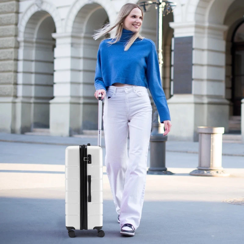 20 Inch Expandable Hardside Suitcase ABS Spinner Wheels TSA Lock Lightweight Carry On Luggage for Business Holiday