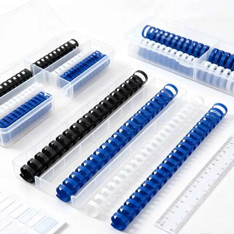 50Pcs/Lot A4 21 Hole Binding Rubber Ring Document Loose-Leaf Binder 22-51mm PVC Coils Machine Special Punch Binding Supplies