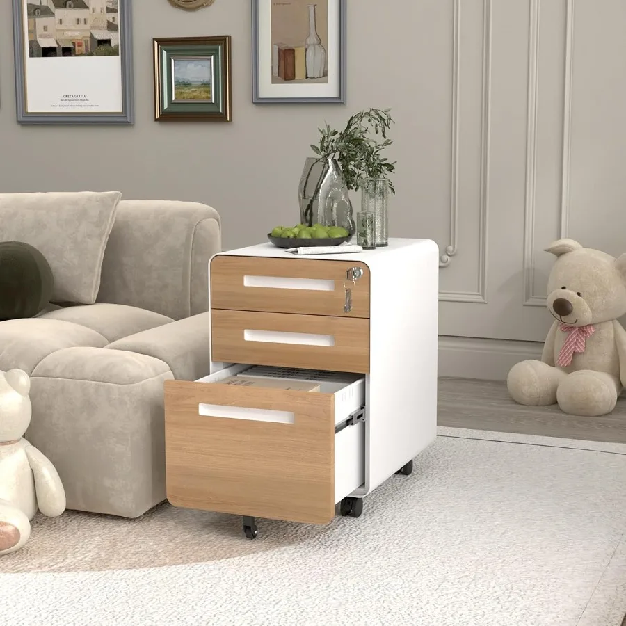 3 Drawer File Cabinet with Lock, Fully Assembled