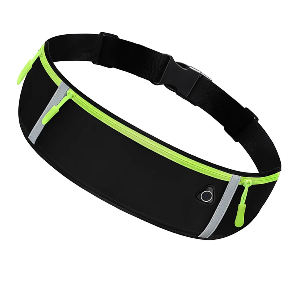 

1 шт. 7-дюймовая спортивная поясная сумка-бананка, водонепроницаемая, с гладкой молнией, множеством карманов, светоотражающая на 360°, для бега и активного отдыха