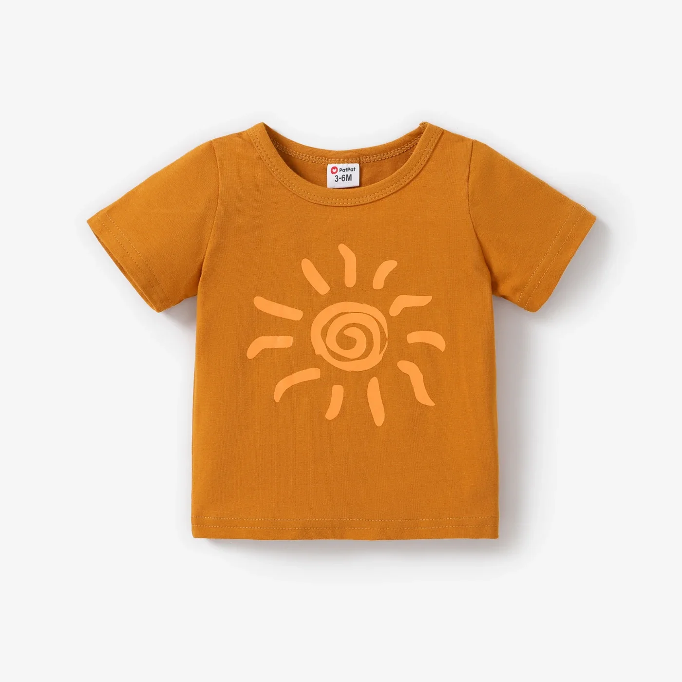 PatPat Baby Boy/Girl 95% Cotton Sun Print Short-sleeve Tee Soft and Comfortable  Perfect for Outings and Daily Wear Basic Style