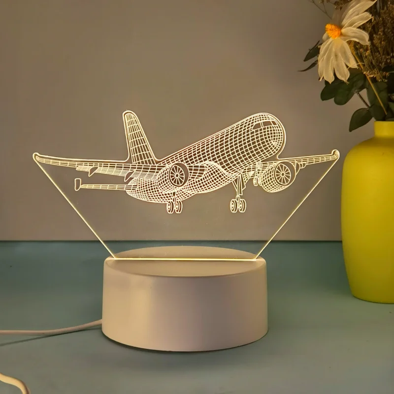 1pc Aircraft Model 3D Night Light, USB Interface, Flying Enthusiasts Collection of Gift Table Lights, Holiday Decorative Lights.