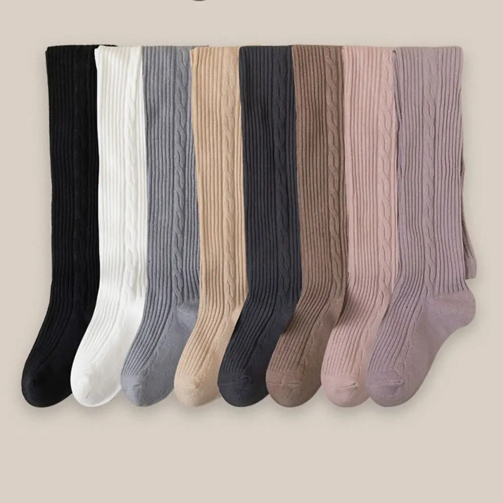 

Breathable Solid Color Children Tights Cotton Princess Stockings Girls Pantyhose Lolita Korean Style Knitted Leggings Baby