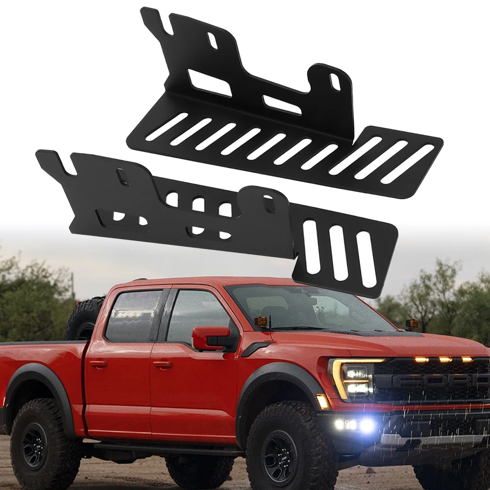 

Кронштейн для крепления противотуманных фар для Ford Raptor 2022 2023 2024, скрытый бампер, монтажные светодиодные стручки, кронштейн для рабочего освещения, крючок, черный