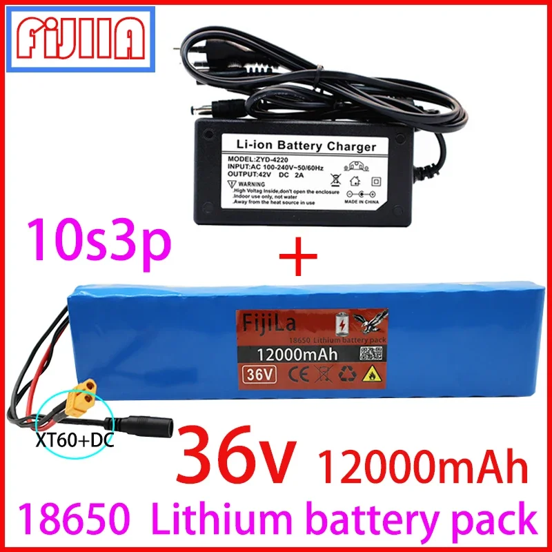 

36V 30ah 600W 10s3p Lithium-Ionen Akku 20A Bms Lst Geschikt Voor M365 Pro Ebike Fiets Roller T Stecker + Lader