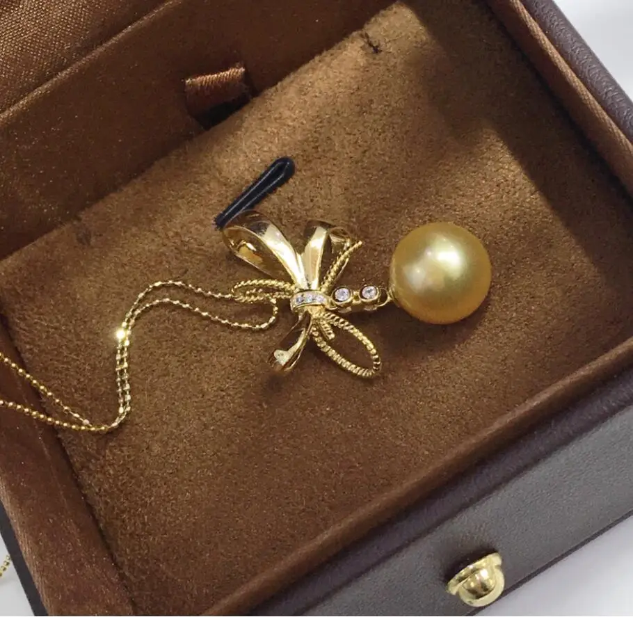 

Stunning Huge 10-11mm 11-12mm Natural South Sea Gold Perfect Round Pearl Necklace Pendant 925s
