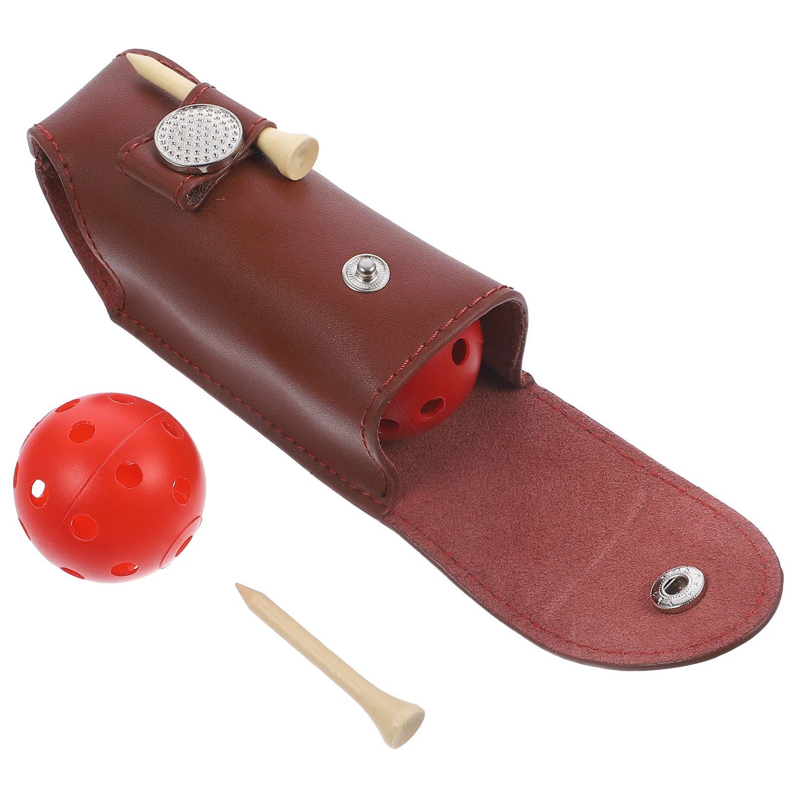 

Compact Golf Ball Bag High-Density Material Belt-Hangable Waist-Worn Design Secure Press-Pull Closure Wear-Resistant