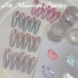 1Jars Silk Moonlight Mirror Powder Metallic Effect Chrome Nail Pigment Aurora Super-Bright Nail Art Rubbing Dust Nail Art Powder