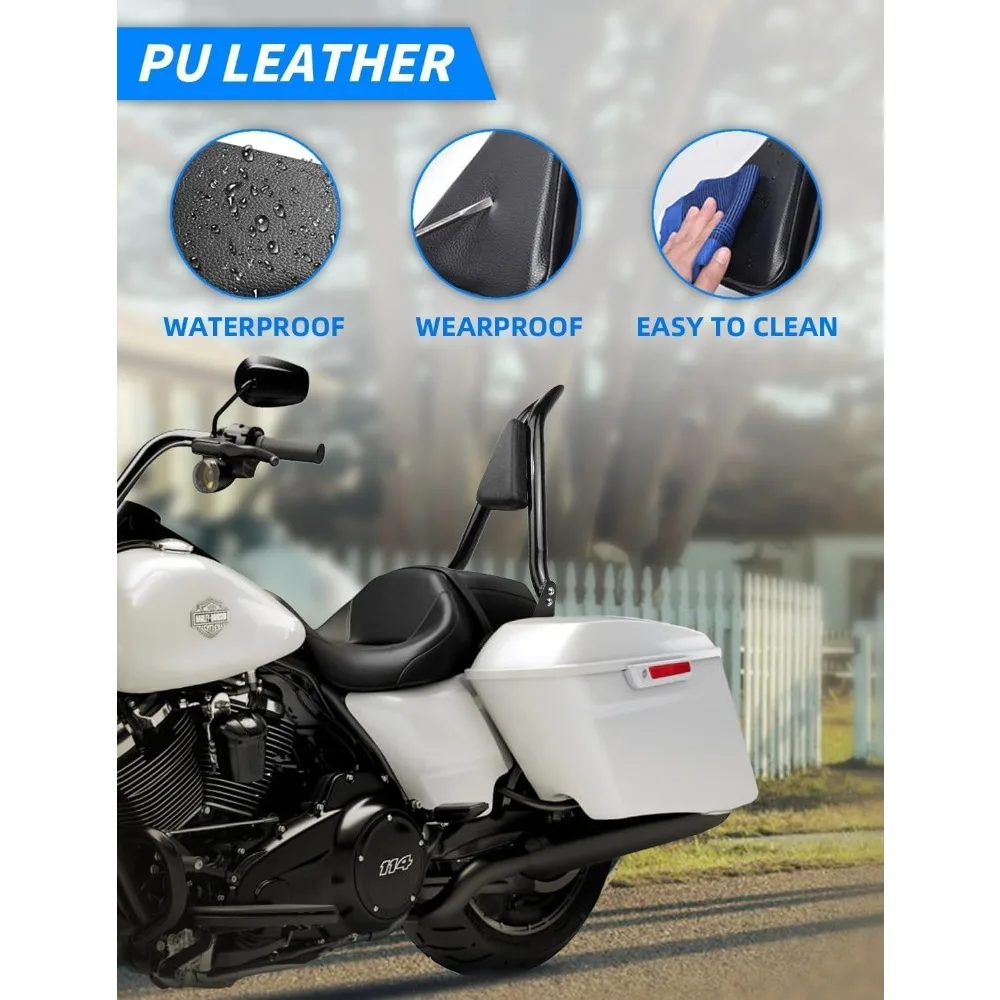 قضيب سيسي طويل القامة من BELZAR مقاس 26 بوصة لدراجة Harley Davidson Touring مسند ظهر للركاب قابل للفصل مناسب لـ CVO Road Glide Road King Str