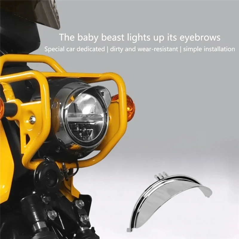 

A51K-Motorcycles Headlight Cover Trim Forhonda Cross Cub CC110 Upper Tip Headlamp Eyebrow