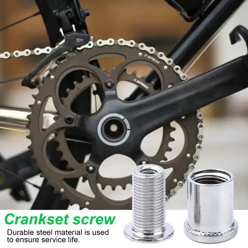 Parafusos de aço Chainwheel para bicicletas dobráveis, Parafusos de fixação de porca de bicicleta Crank Bolt