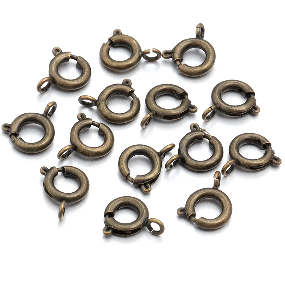 10 teile/los Kupfer Runde Frühling Verschlüsse Schlüsselbund Haken Schnallen End Anschlüsse Für Armband Halskette DIY Schmuck Machen Zubehör – Detail 6