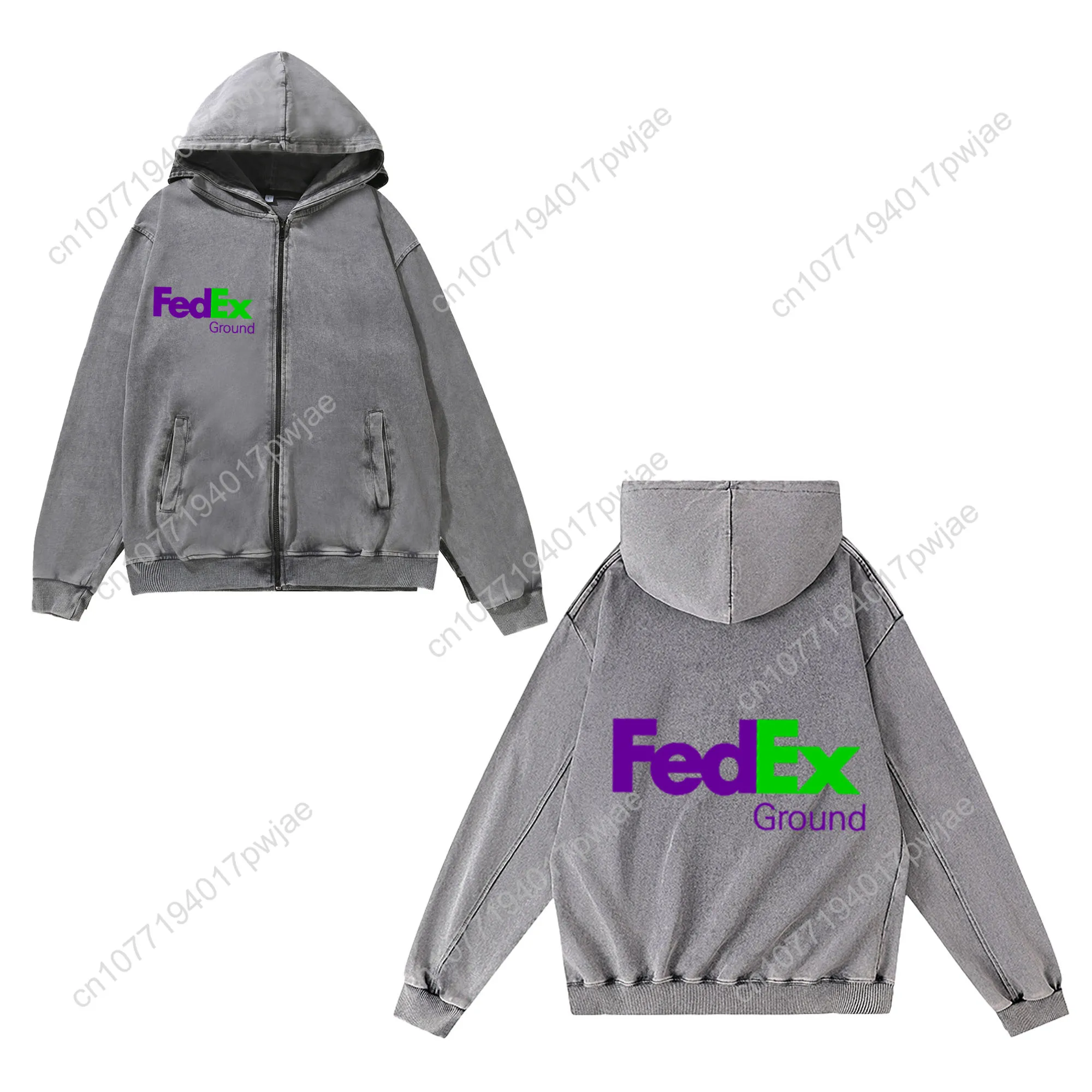 فيديكس مطبوعة نمط سستة البلوز رجل امرأة خمر هوديس قميص العرق مع جيب كامل البريدي مخصص سترة قمم #4